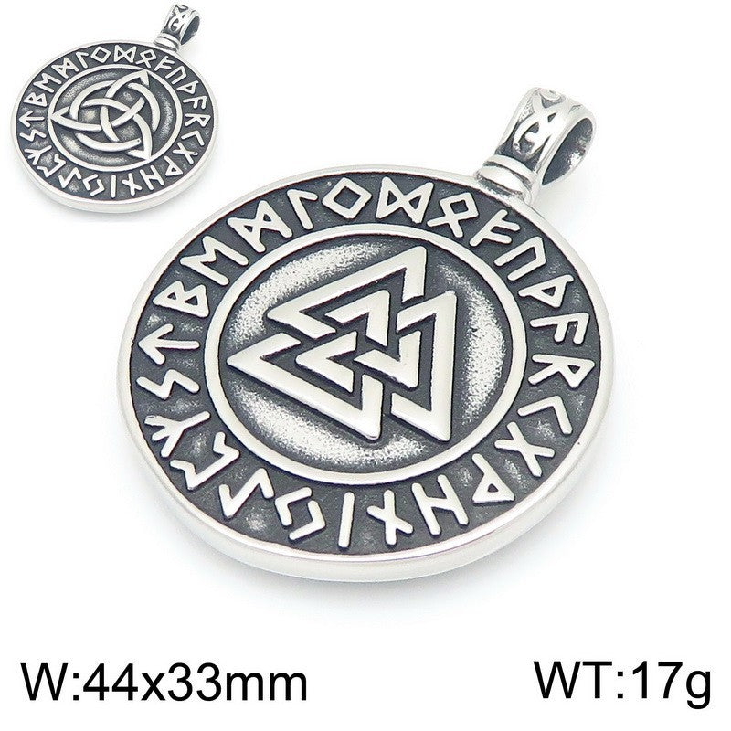 Planderful Nordic Viking Pendant for Men Turquoise Octagram