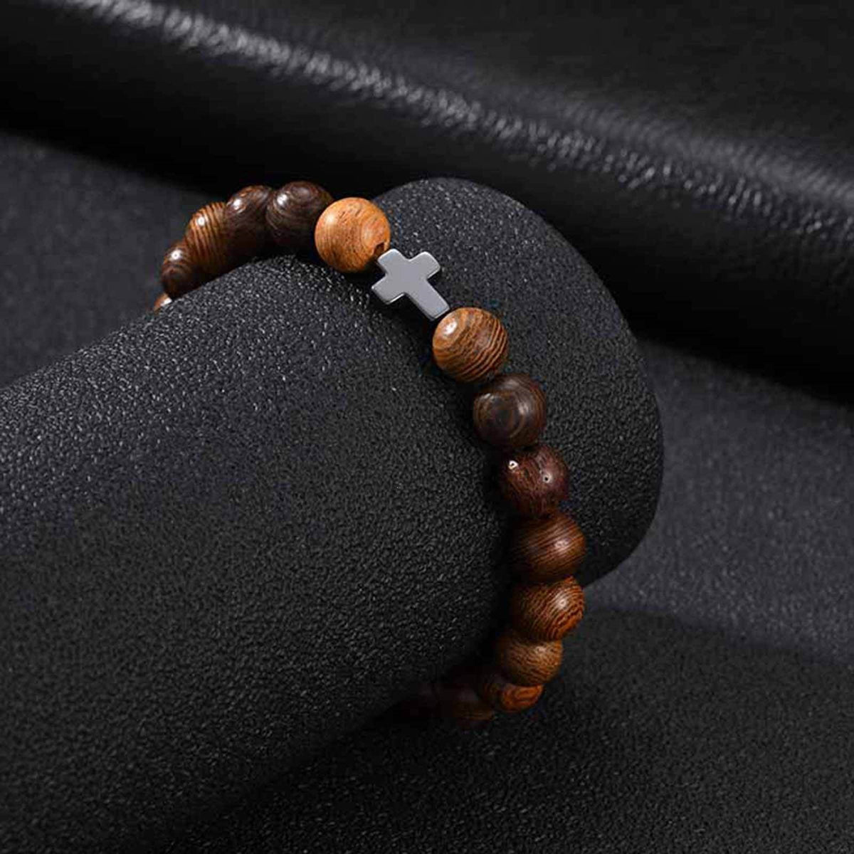 Cross Black Stainless Steel Bracelet Unisex