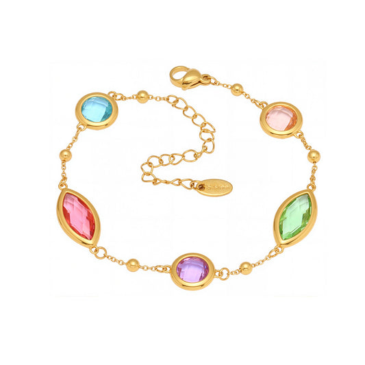 Planderful Dopamine Glass Ball Bracelet For Elegant Women