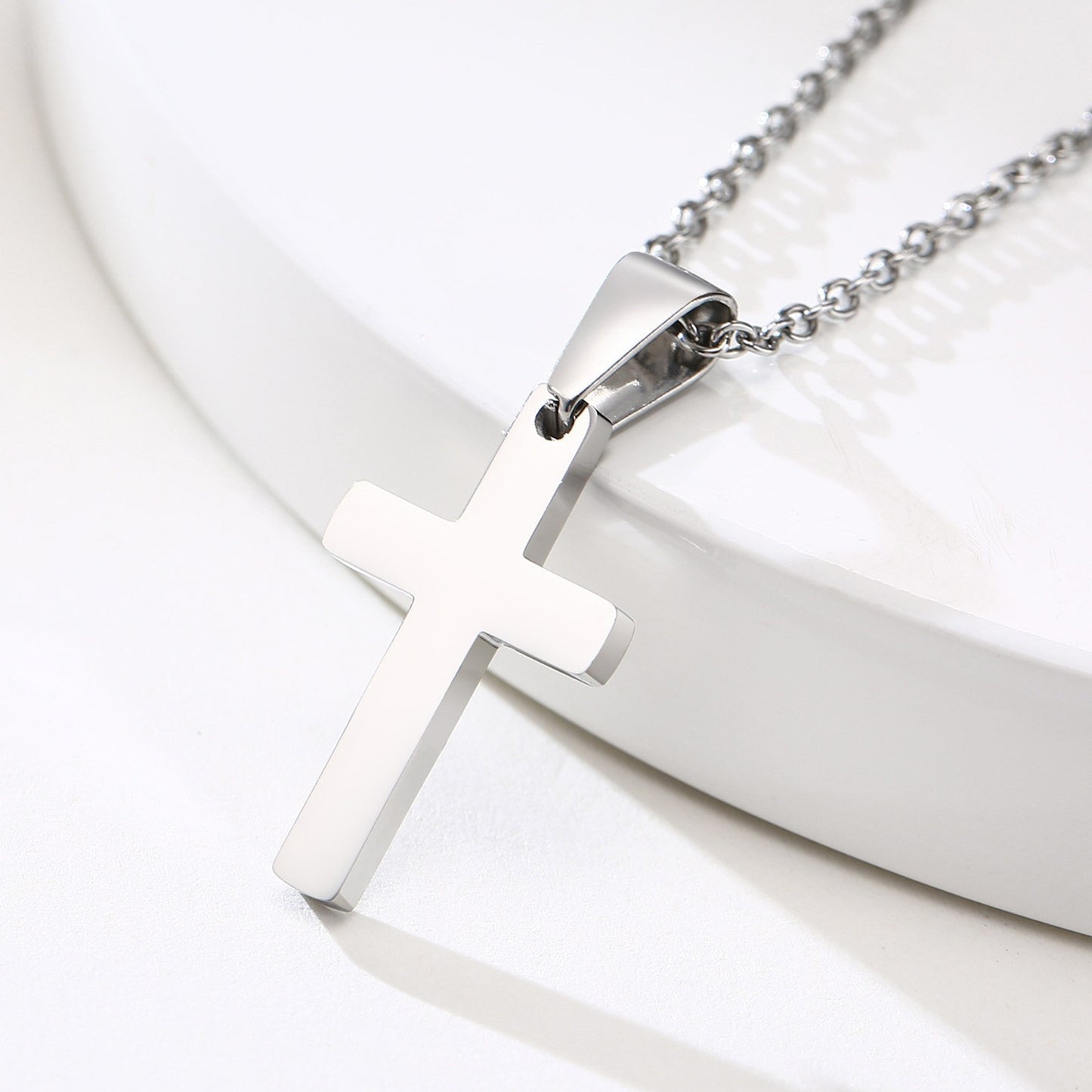 Planderful Stainless Steel Cross Necklace For Men Hip Hop