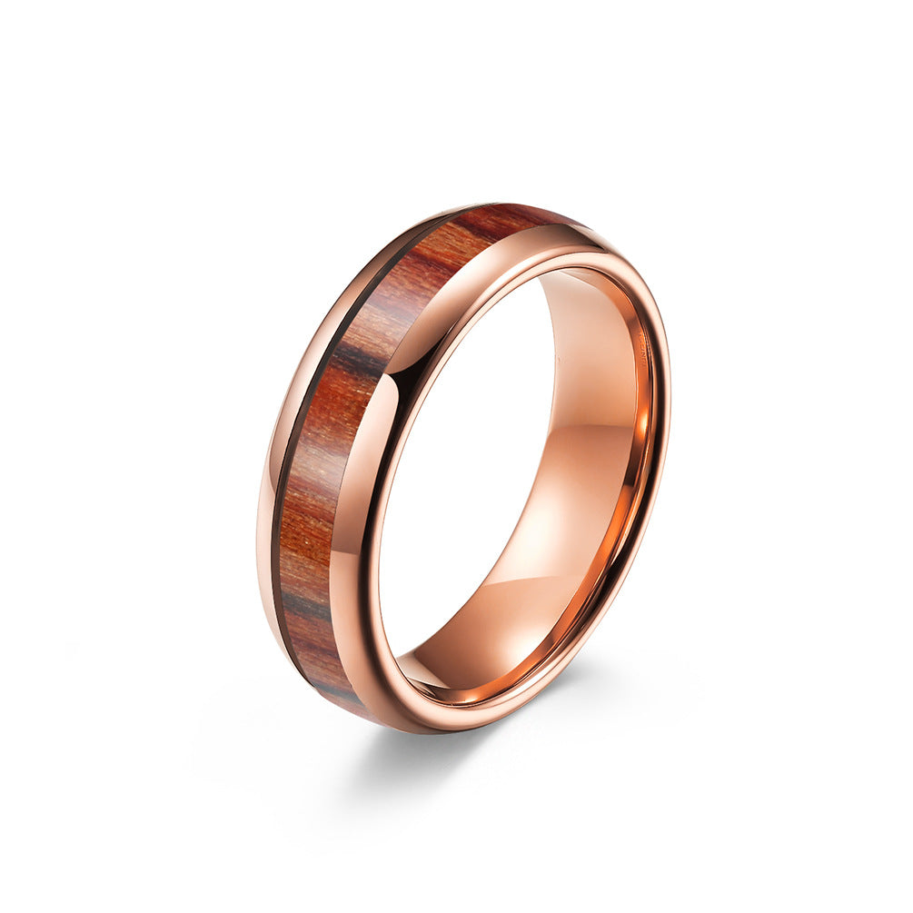 Premium Tungsten Ring Inlaid Wood And Leather 4 6 8mm For Men And Women Planderful Shop