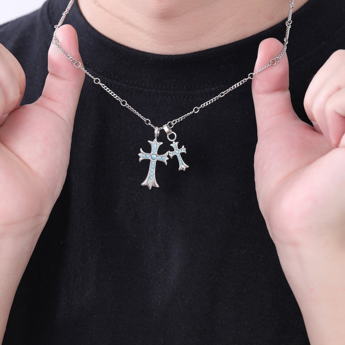 Planderful Jewelry Titanium Steel Necklace With Zircon