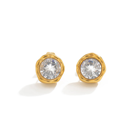 Planderful Vienna Verve Stainless Zircon Stud Earrings Women