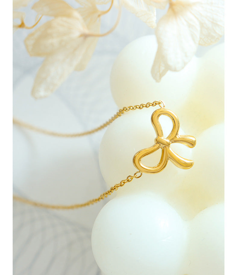 Kawaii Bow Pendant Necklace - Personalized Collarbone Chain Jewelry
