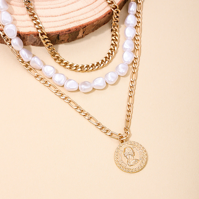 European Beach Beauty Pearl Necklace Set - 3 Piece Vacation Collection