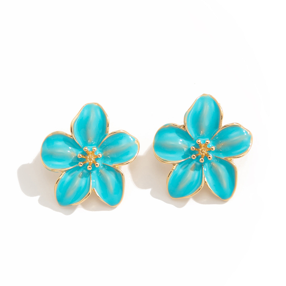 Planderful Vienna Verve Earrings – Elegant Oil-Dripping Flower Design