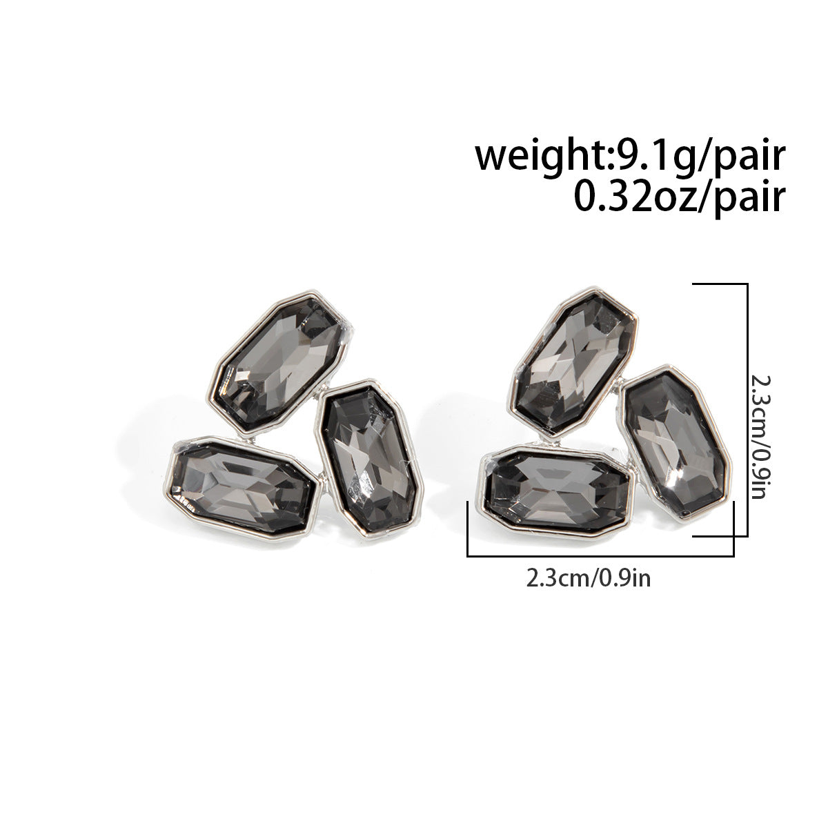 Planderful Vienna Verve Geometric Acrylic Stud Earrings Irregular Splicing Statement For Modern Women