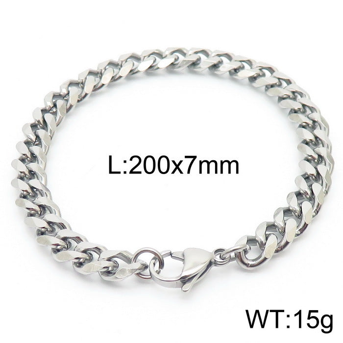 Cool Men's Titanium Steel Does Not Fade Lobster Buckle Bracelet Girls Niche Bracelet A