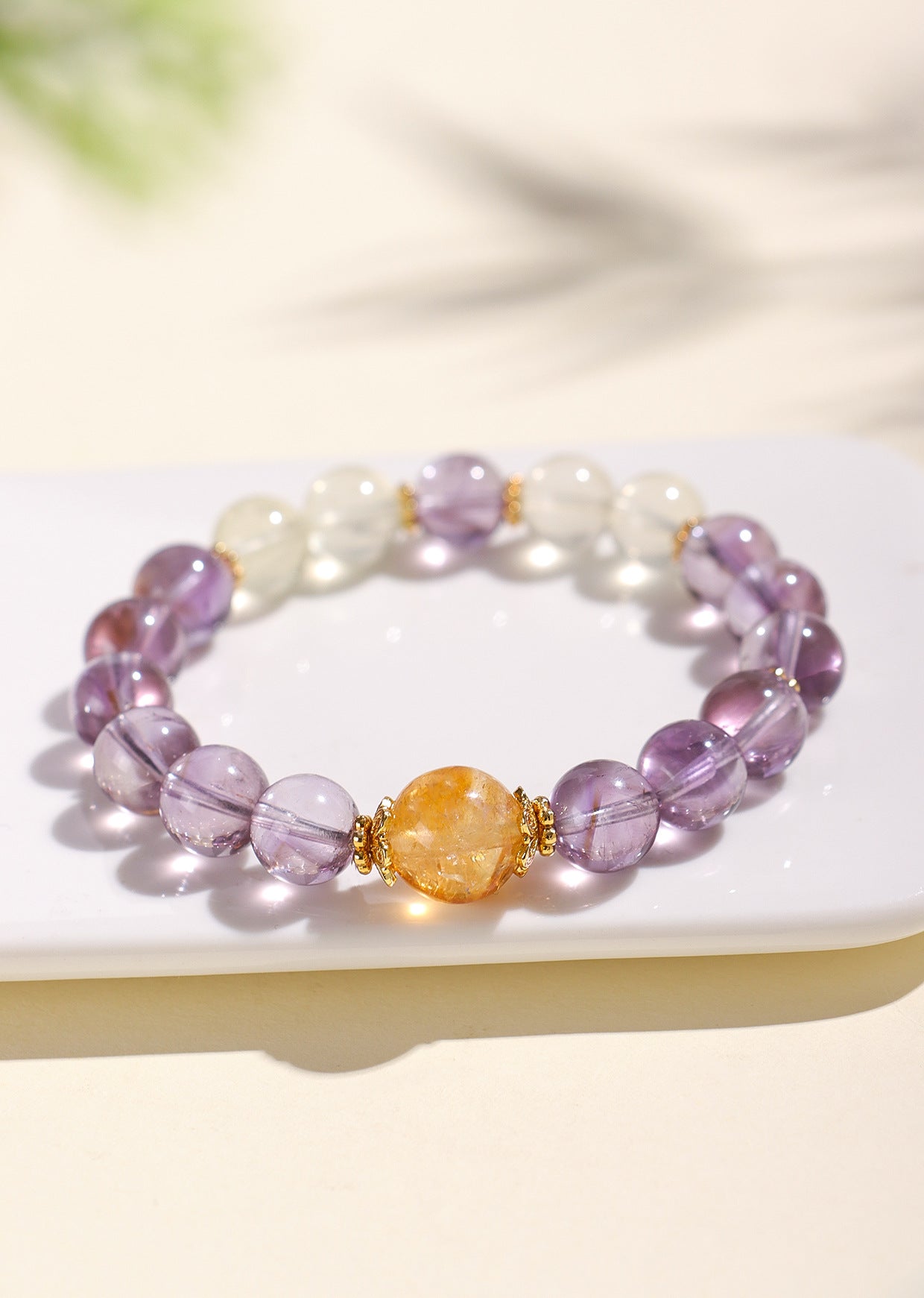Planderful Fortune's Favor Bracelet – Elegant Amethyst and Lemon Stone Design