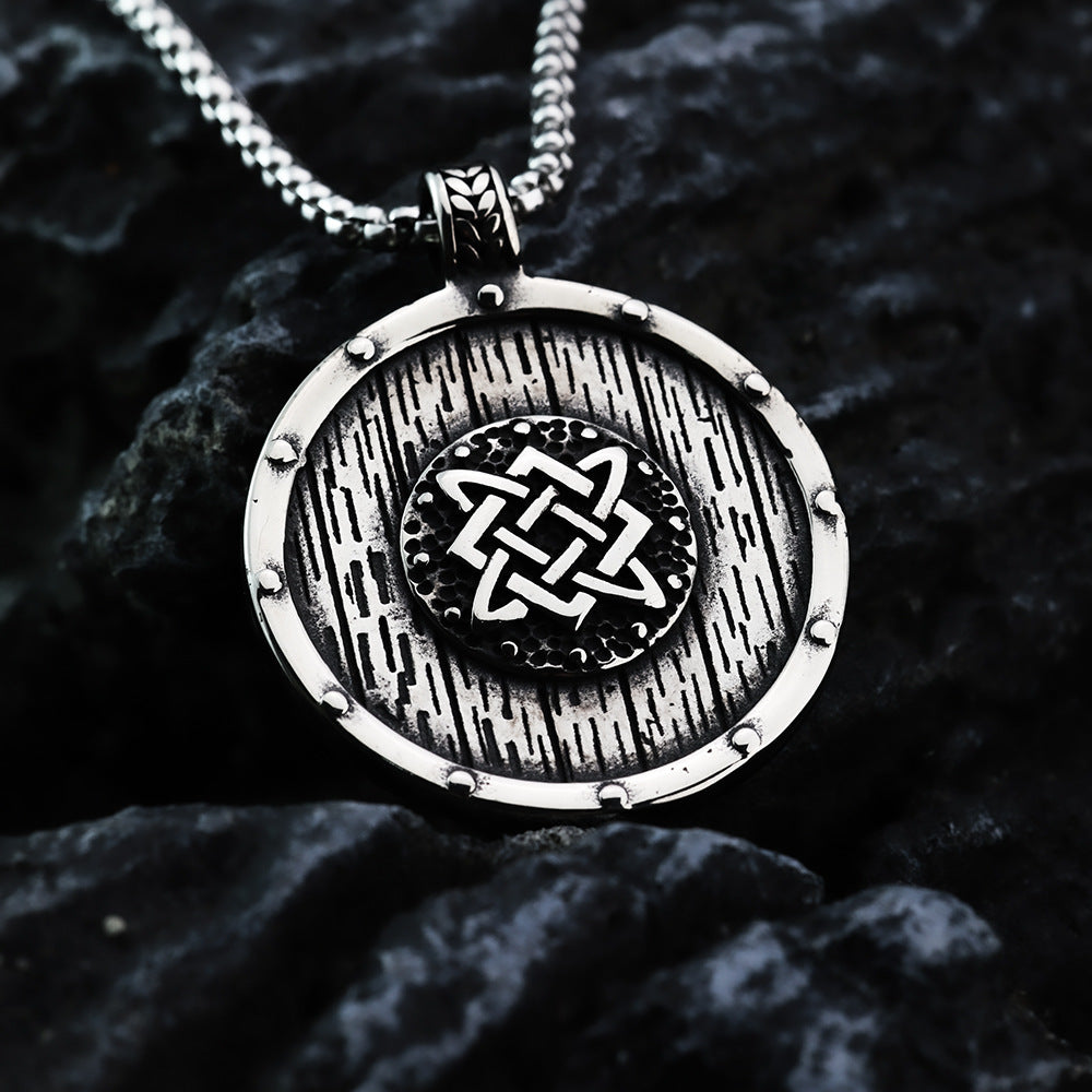 Nordic Retro Stainless Steel Men's Pendant Viking Shield