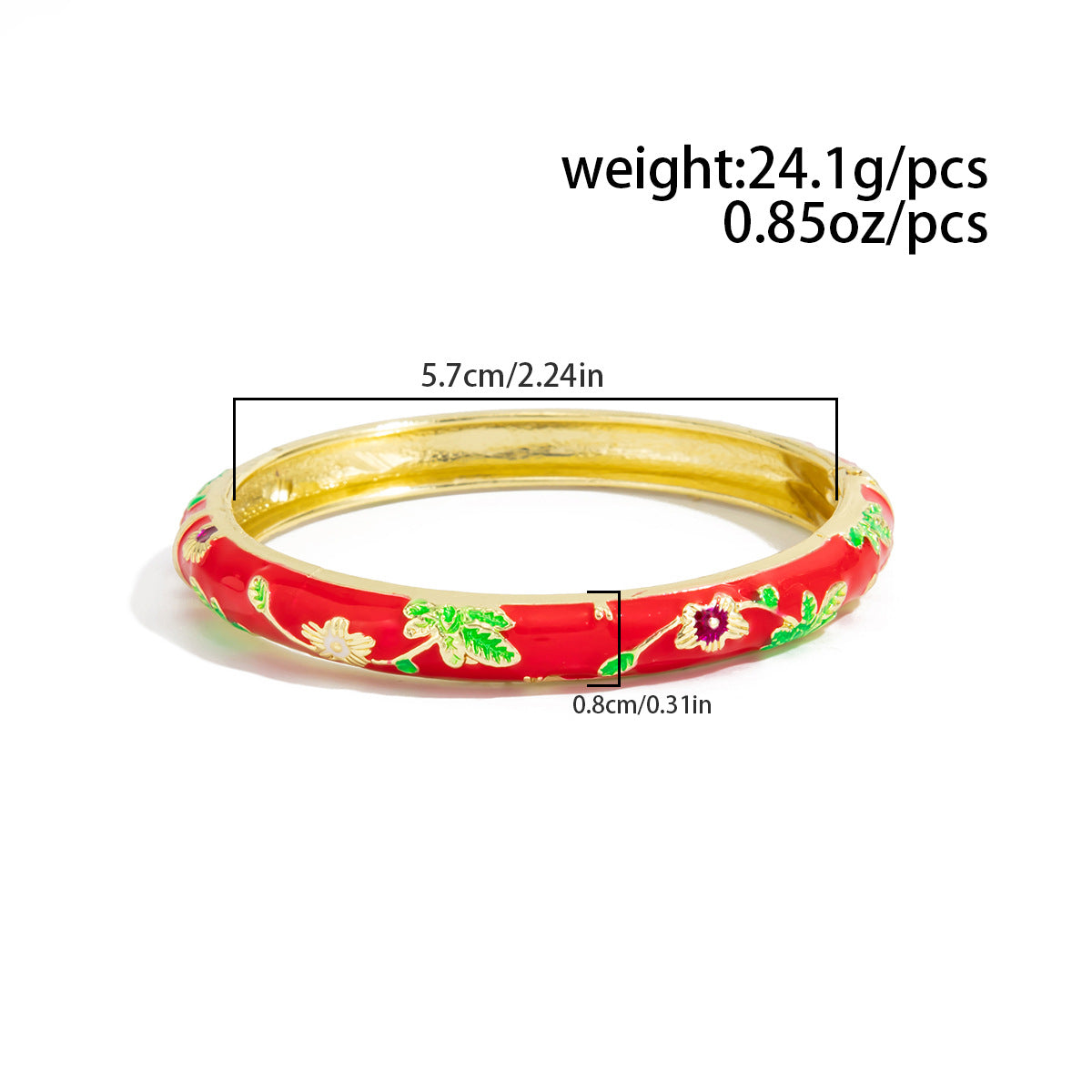 Planderful Vienna Verve Floral Opening Bracelet For Women Pastel Color Dripping Oil Style Elegant Metal Jewelry
