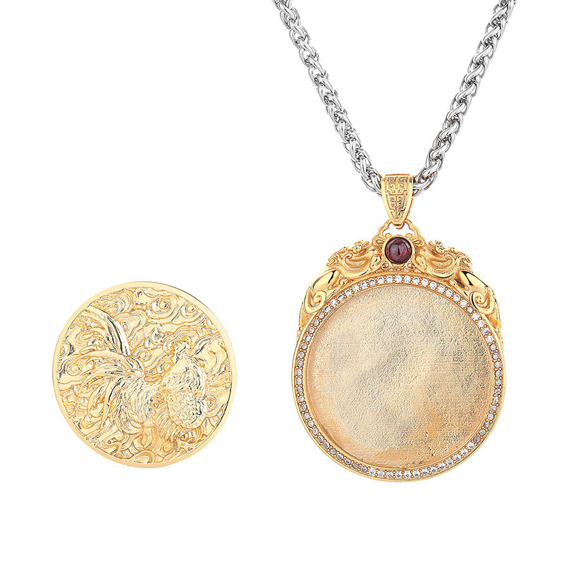 Steel Necklace - Elegant Unisex Buddha Natal Zodiac Pendant Perfect For Men And Women
