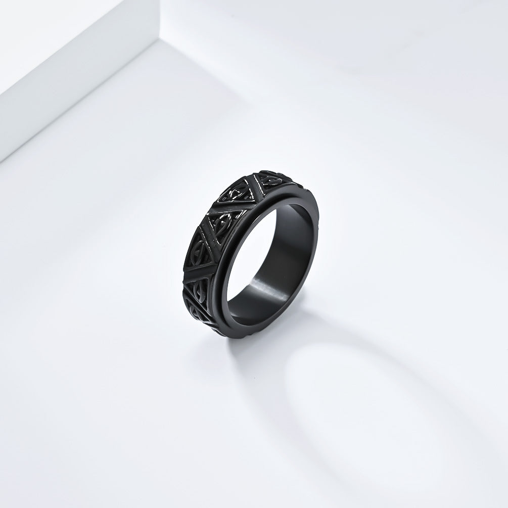 Planderful Eye Of Horus Ring Rotating Titanium Stainless Steel Pyramid Guardian For Mythology Lovers Unisex