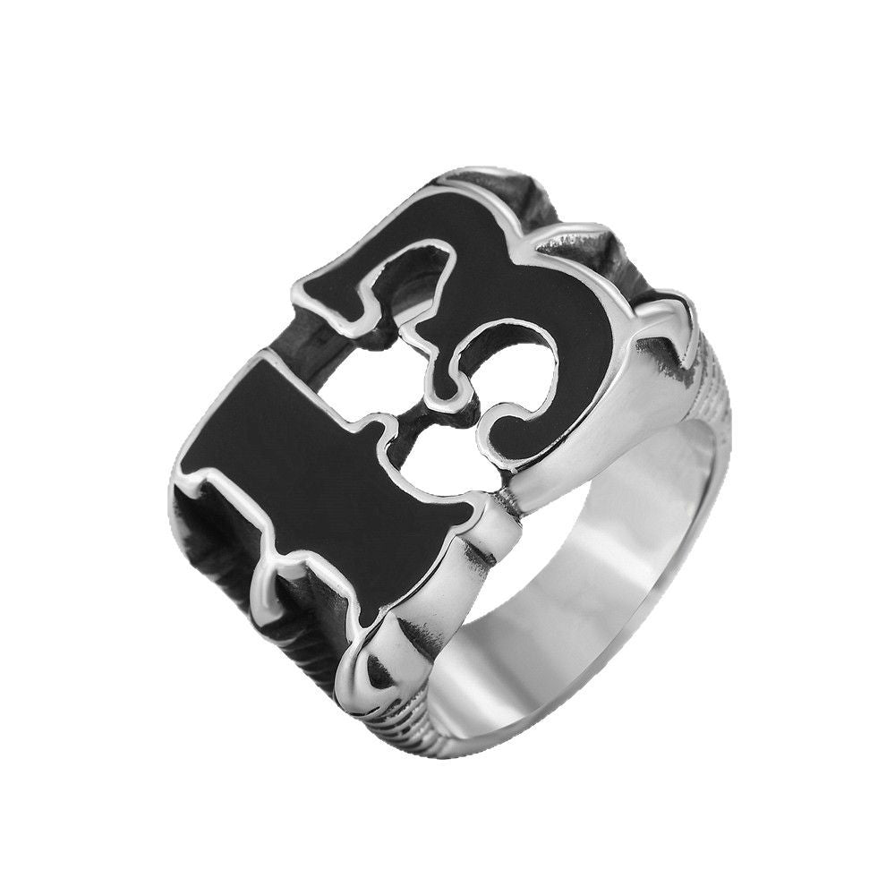 Oil Dripping Stainless Steel Mens Ring Irregular 13