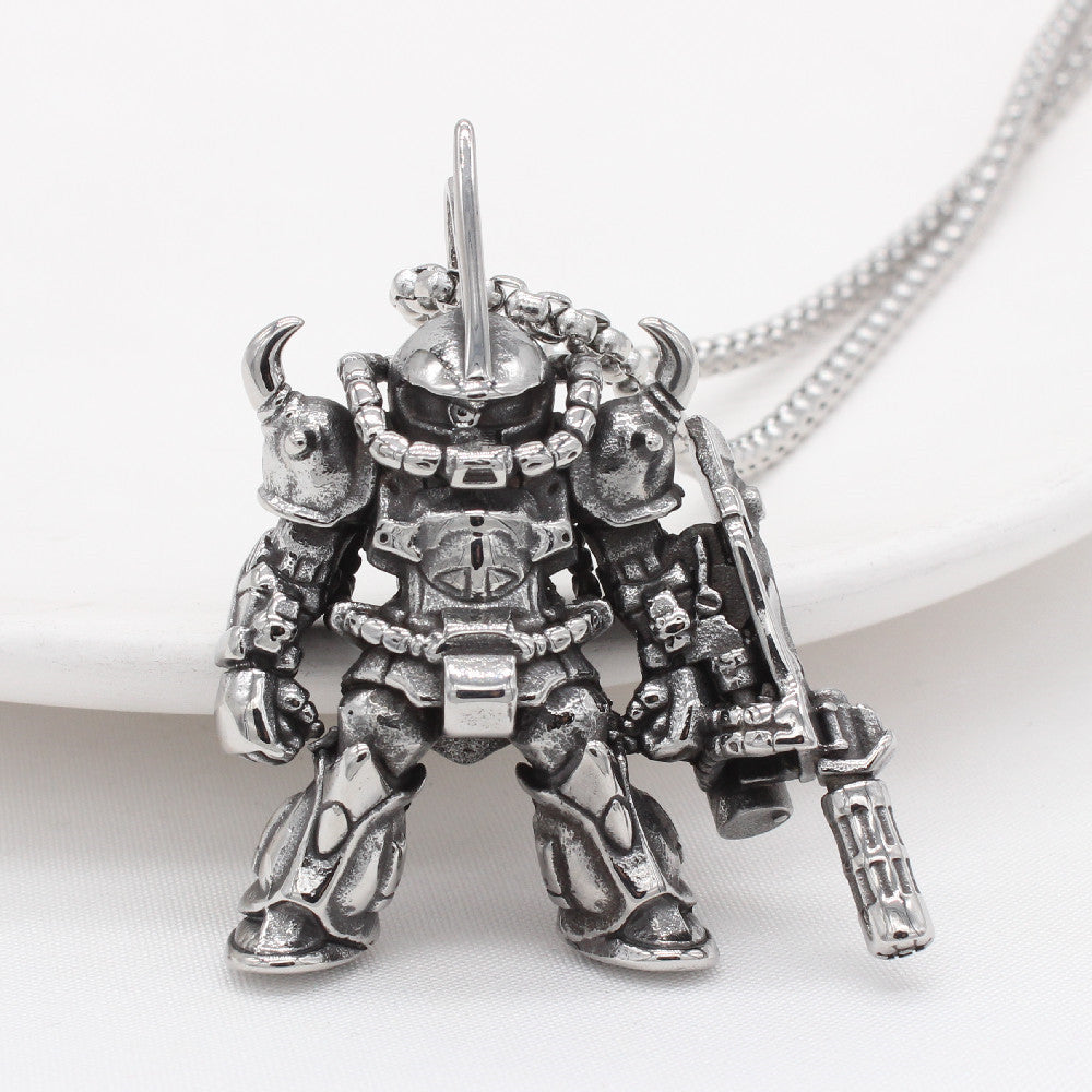 Personalized Retro Transformers Titanium Steel Pendant for Men - European and American Style Wholesale Jewelry