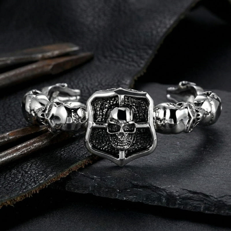 Hair – Punk Style Cross Skull Titanium Steel Men's Bracelet
