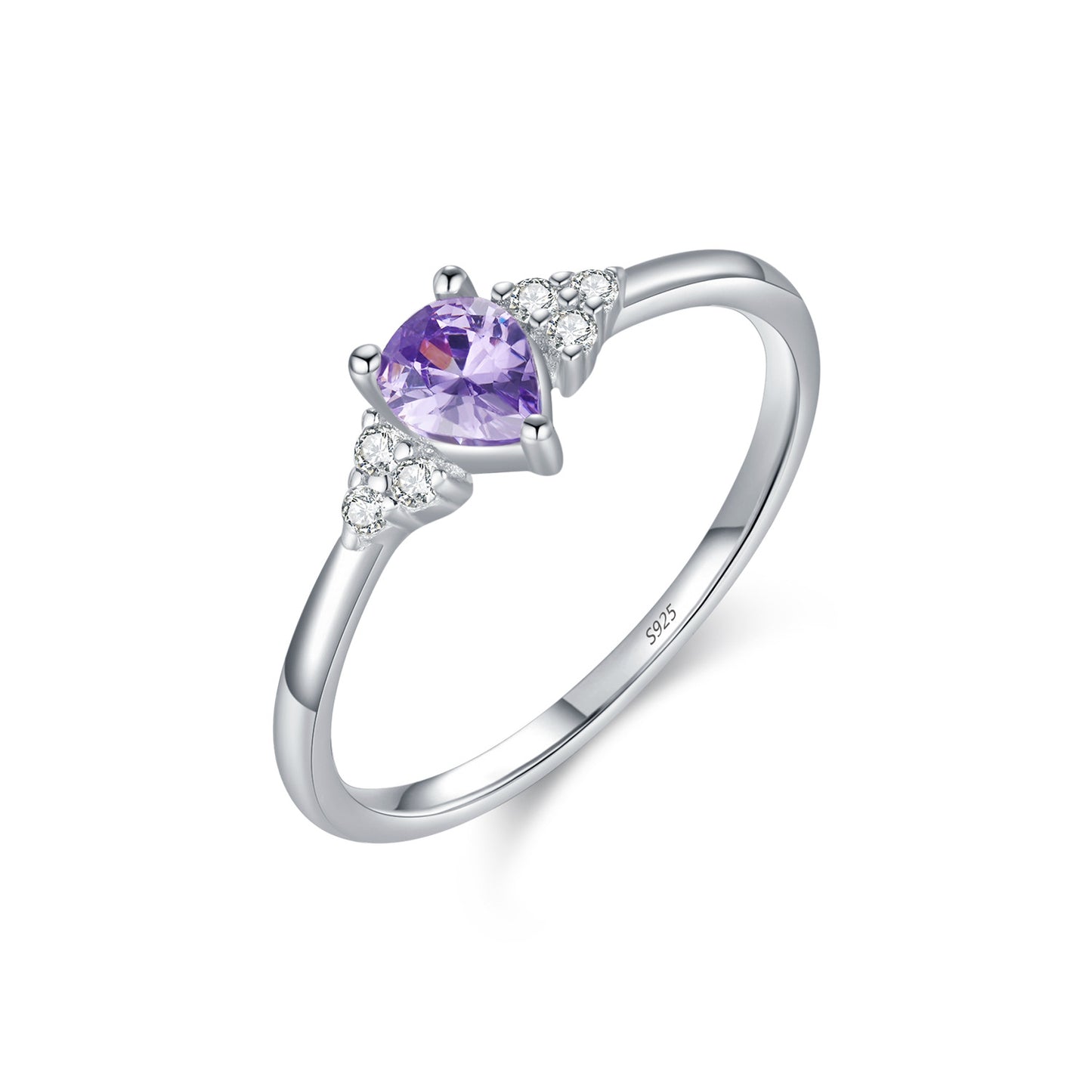 Planderful Gala Fireworks Ring – Elegant Purple Crystal Water Drop Design