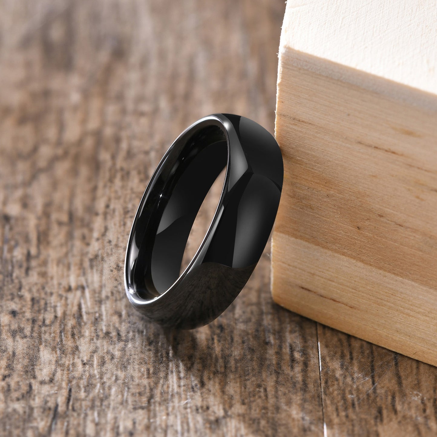 Tungsten Steel Bare Ring 6MM Black Men's Jewelry Accessories
