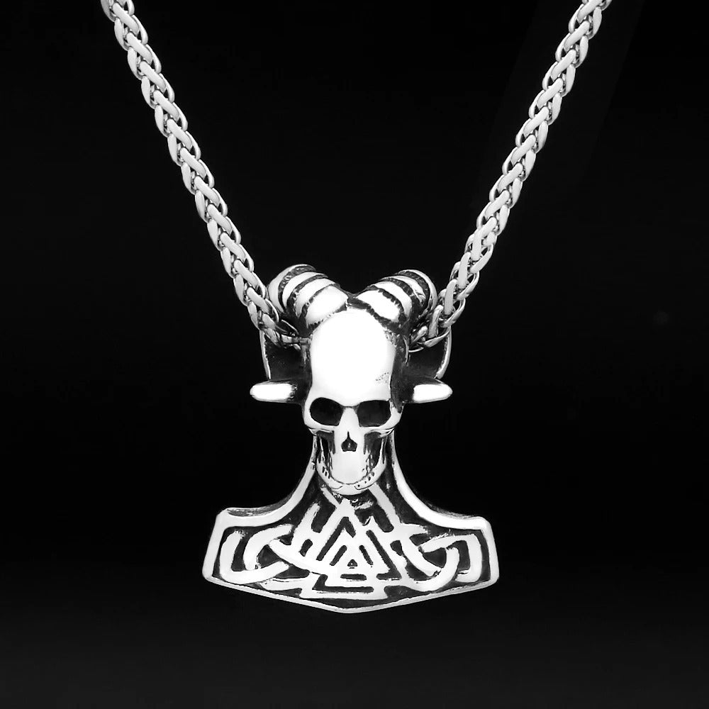 Punk Skull Viking Stainless Steel Men's Pendant Necklace