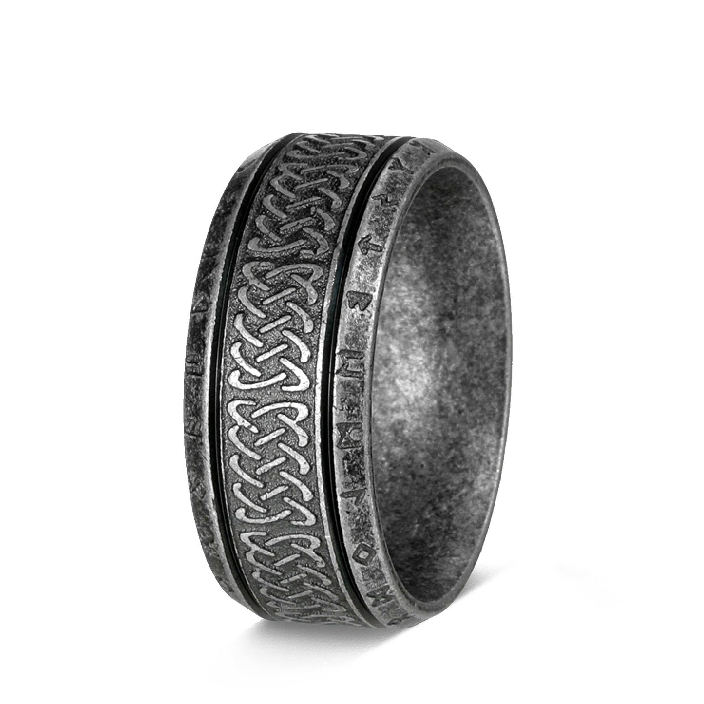 Luhn Rune Titanium Ring by Planderful for Men Viking Protection Jewelry Unisex Fashion Statement