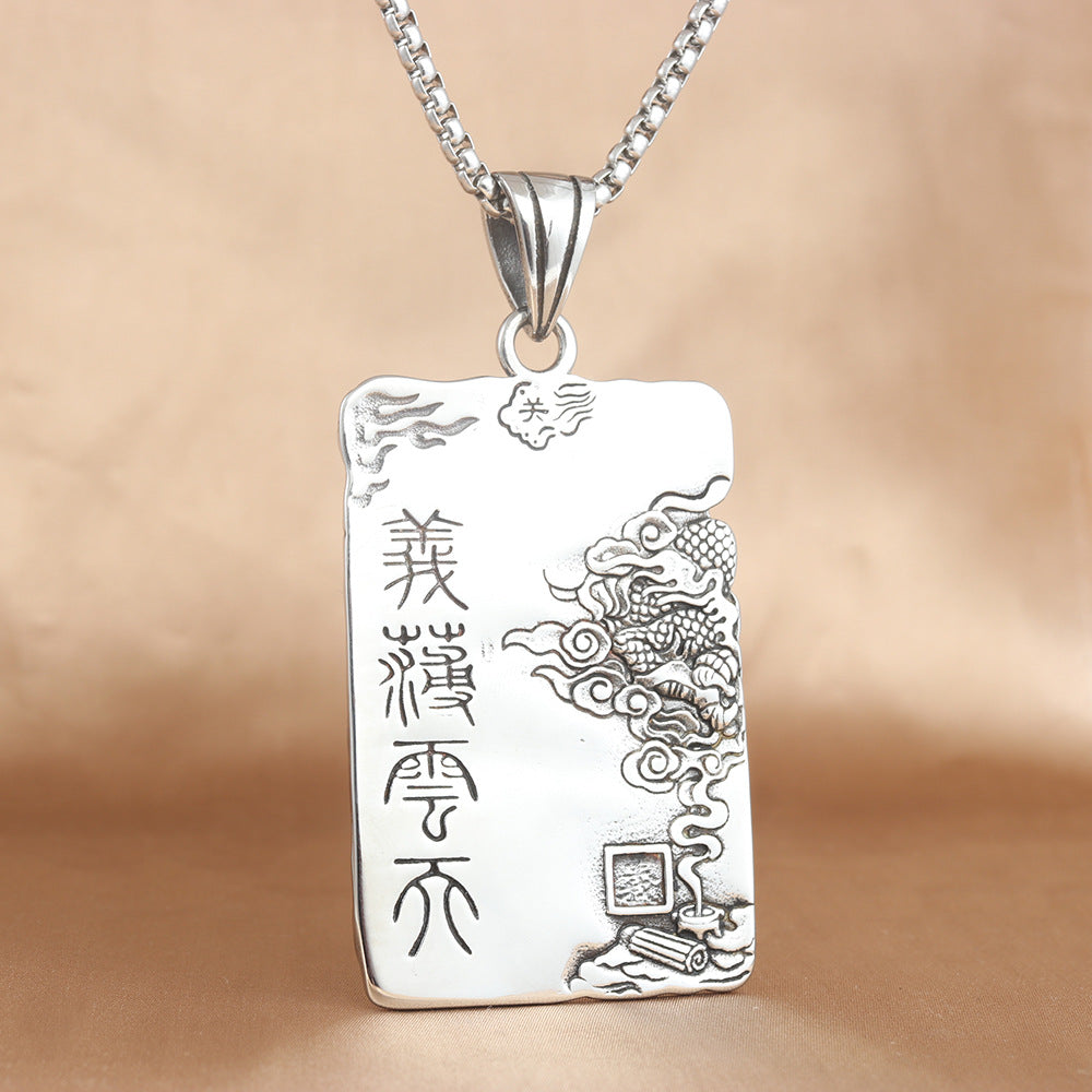 European And American Stainless Steel Guan Gong Pendant