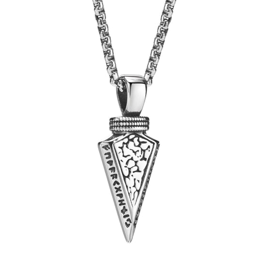 Stainless Steel Viking Arrow Pendant Men's Necklace Jewelry