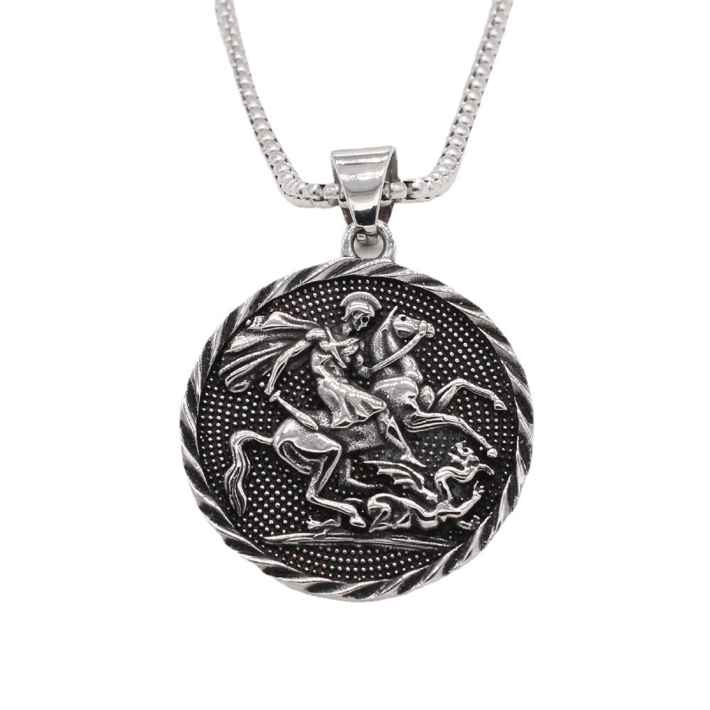 Titanium Steel Pendant For Men And Unisex Planderful God Of War Inspired Ancient Greek Knight Protection Statement