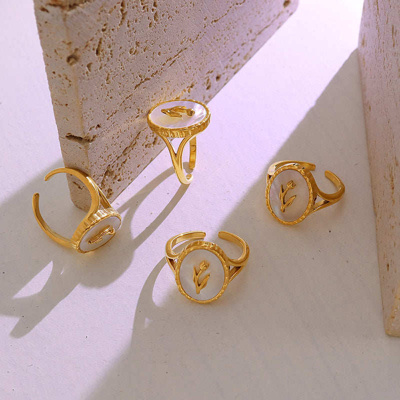 Luxurious French Sea Shell Copper Ring - Elegant Jewelry for Every Day