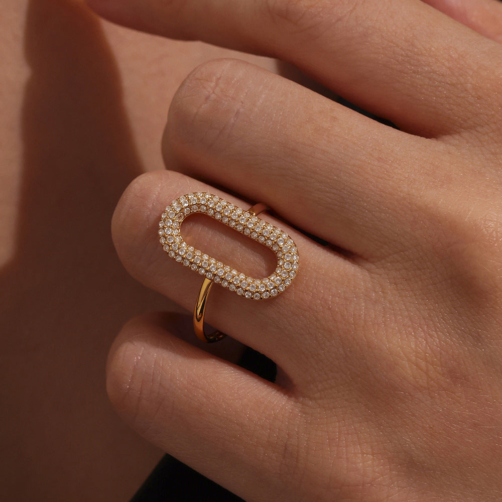 Planderful Everyday Genie Elegant Stainless Zircon Ring 7