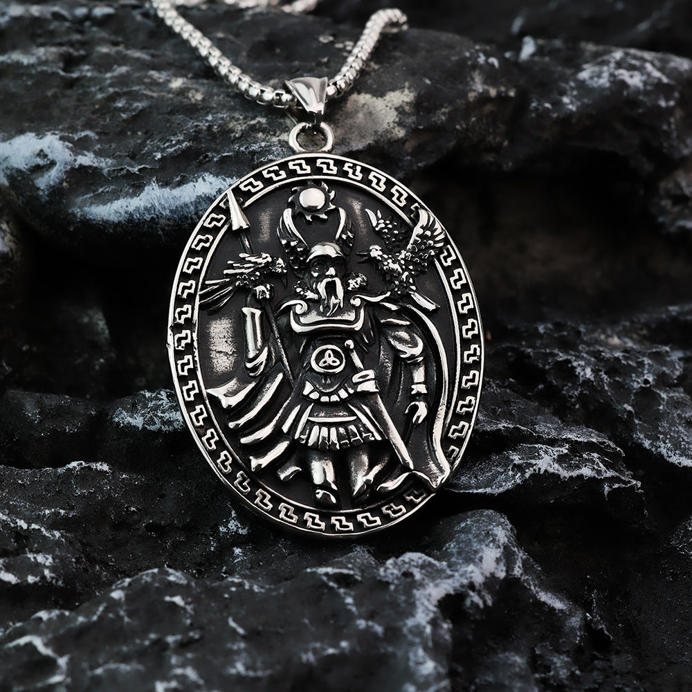 European And American Retro Stainless Steel Men's Pendant Odin Necklace