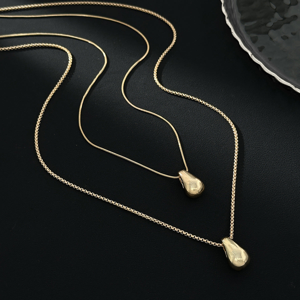 Sculptural Teardrop Fringe Necklace