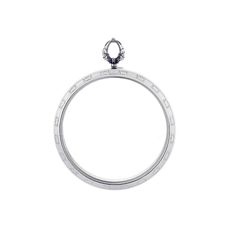 Steel Necklace – Elegant Double-Sided Thangka Pendant In Gawu Box Glass Mirror For Everyday Wear