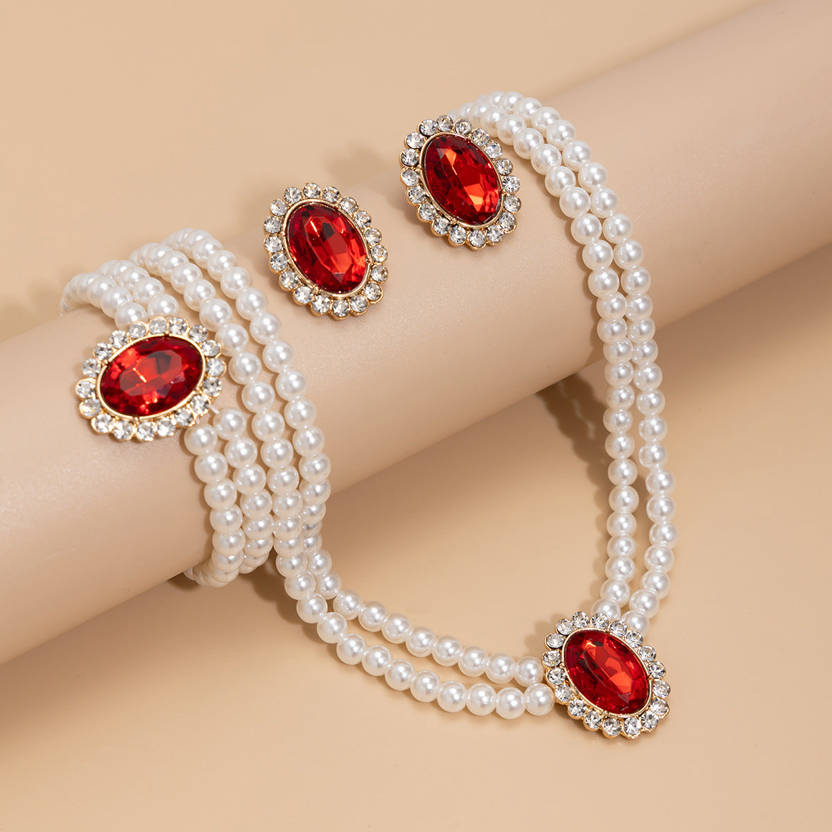 Planderful Vienna Verve Collection – Elegant Retro Pearl and Zircon Jewelry Set