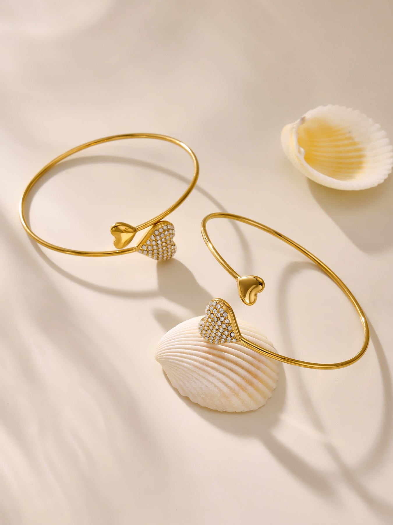 Planderful Coral Bead Opening Bracelet For Women 18K Gold