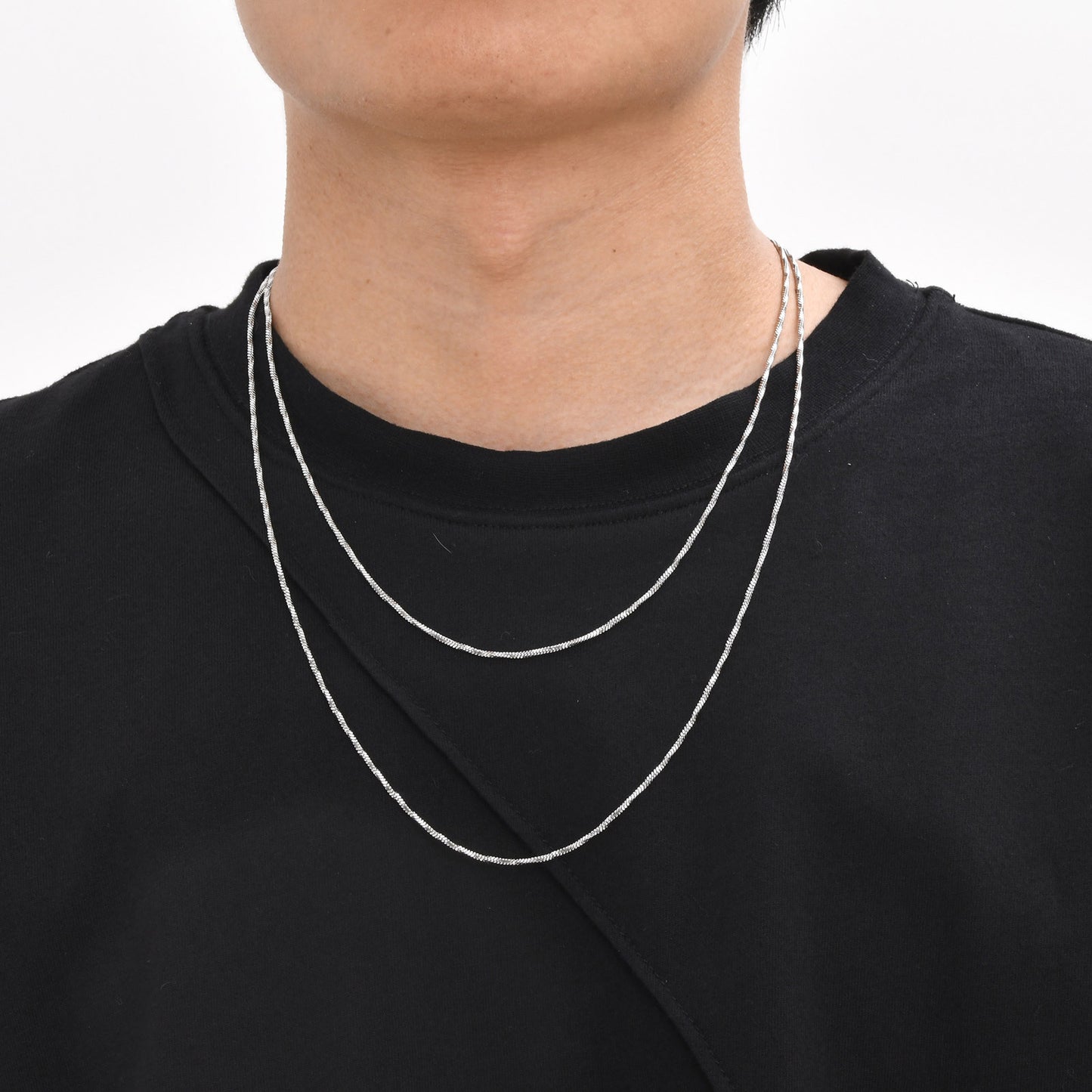 Men's Stainless Steel Twisted Square Snake Bone Chain Necklace