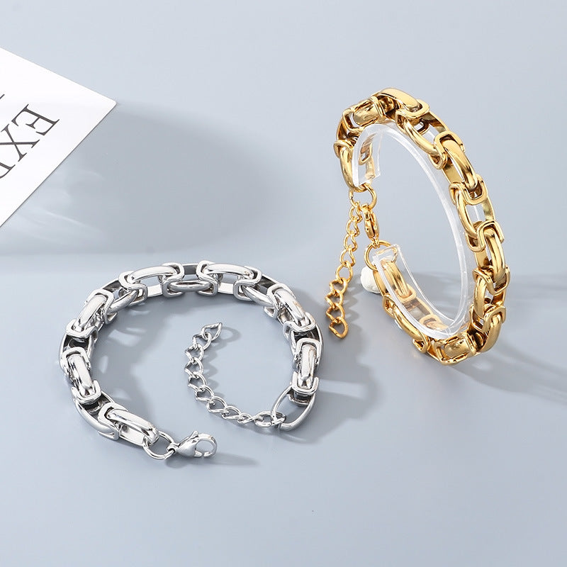 Back Chain Bracelet – Hip Hop 10mm Oval Emperor Chain Stainless Steel Men's Bracelet