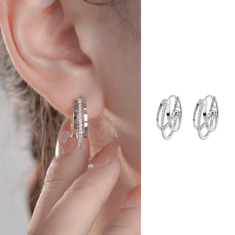 Earrings Women's Sterling Silver Premium 925 Zircon Wholesale