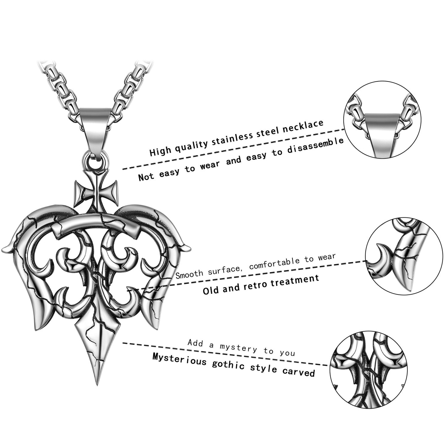 Steel Necklace – Vintage Military Flower Cross Retro Pendant For Men And Women – Planderful