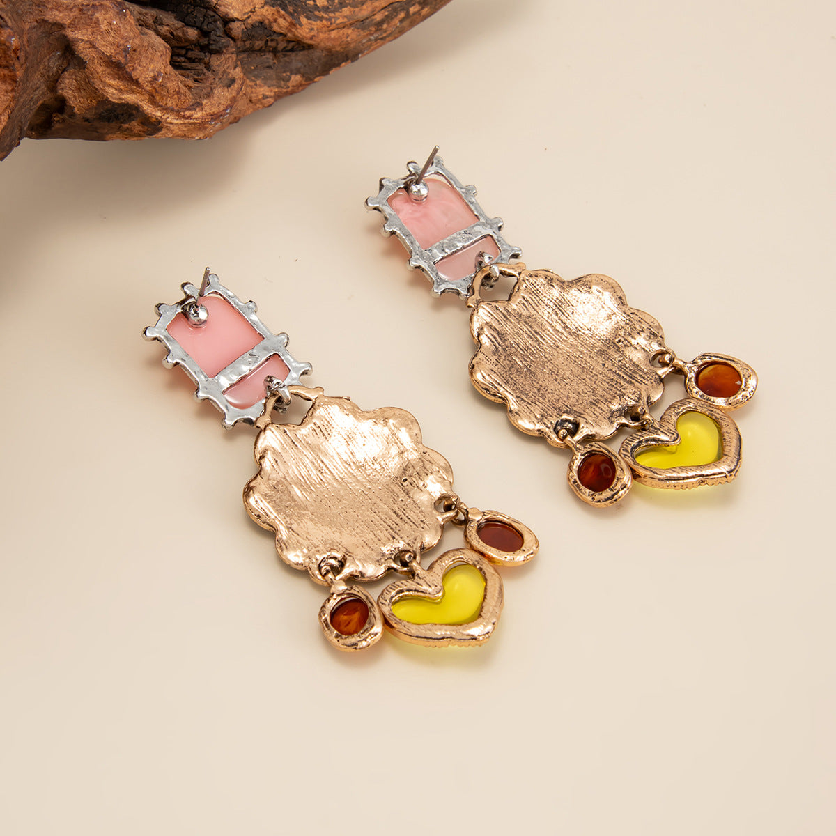 Planderful Vienna Verve Floral Gem Fringed Earrings For Boho Retro Ethnic Style Lovers Statement Ear Jewelry