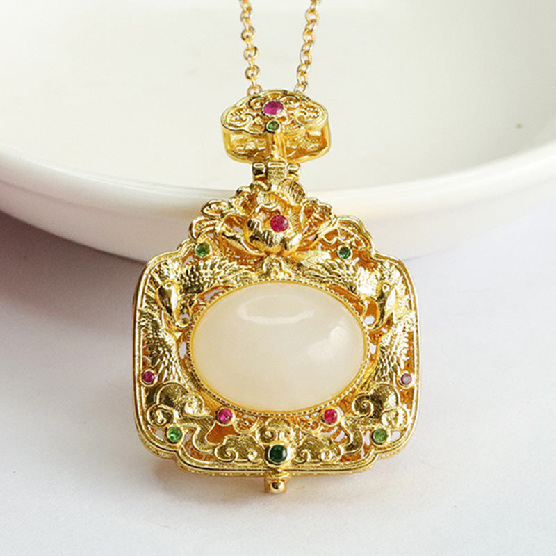 Phoenix Sachet Sterling Silver Jade Pendant