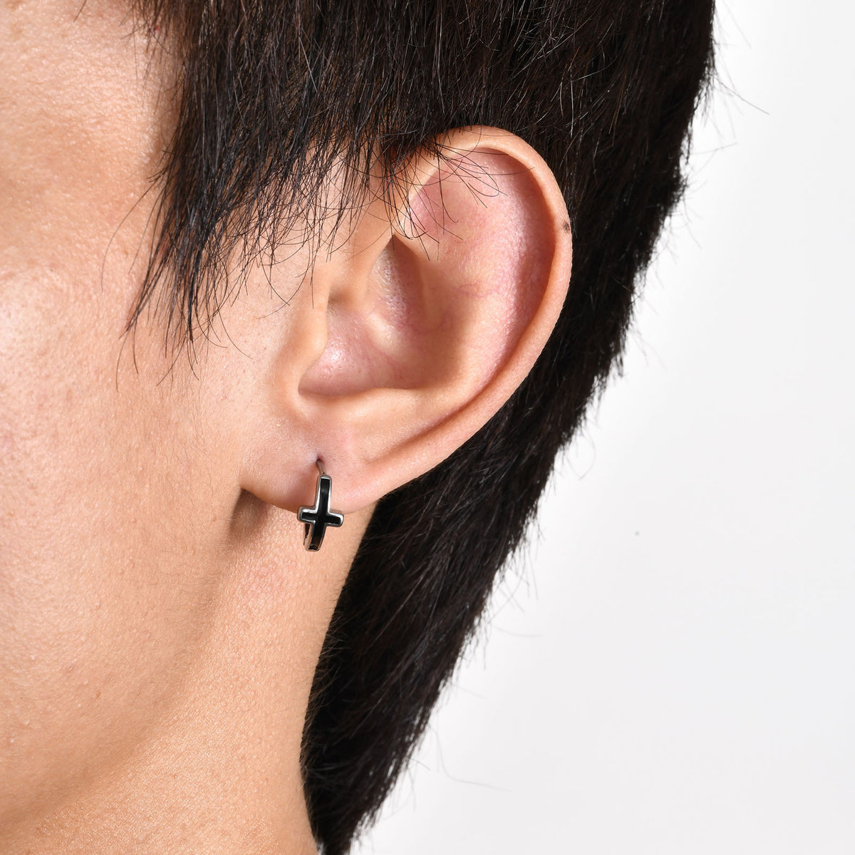 Cross Stainless Steel Earring — Single