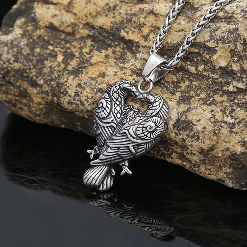 AliExpress Explosive Stainless Steel Crow Pendant Necklace
