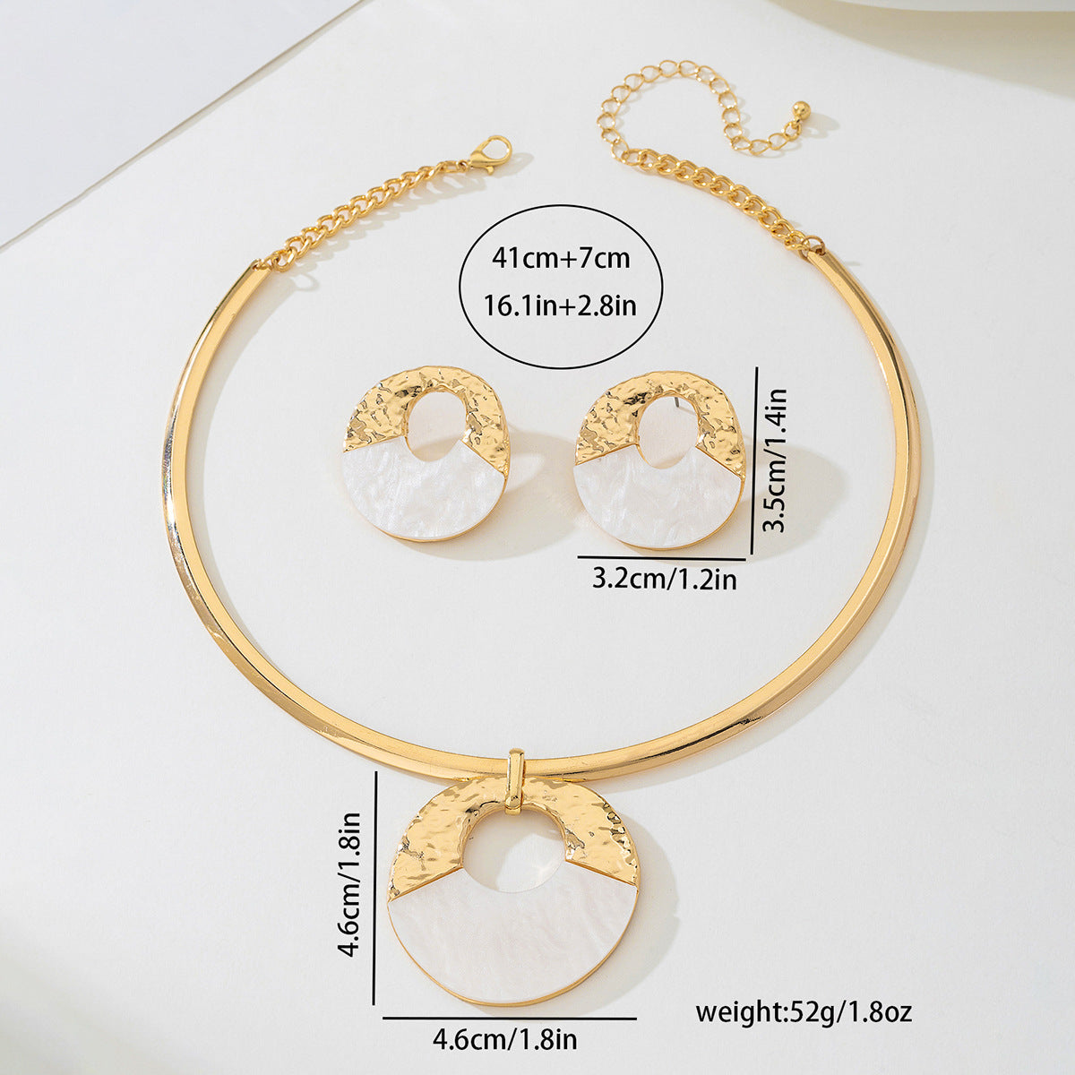 Stylish Fritillary Pendant Necklace Earrings Set for Ladies