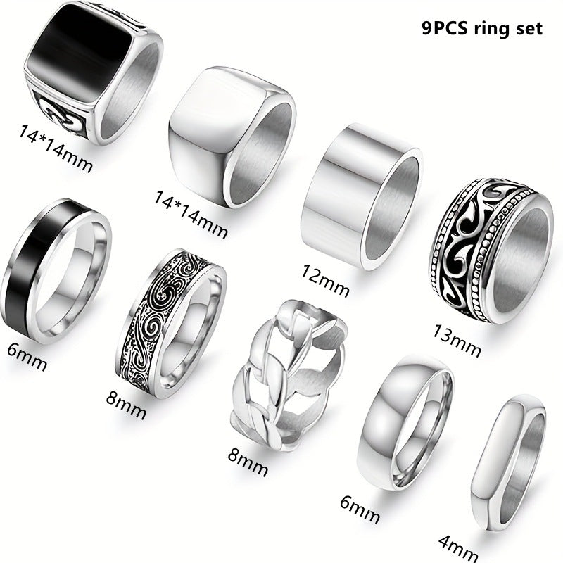 Planderful Unisex Titanium Steel Couple Ring Epoxy Pro