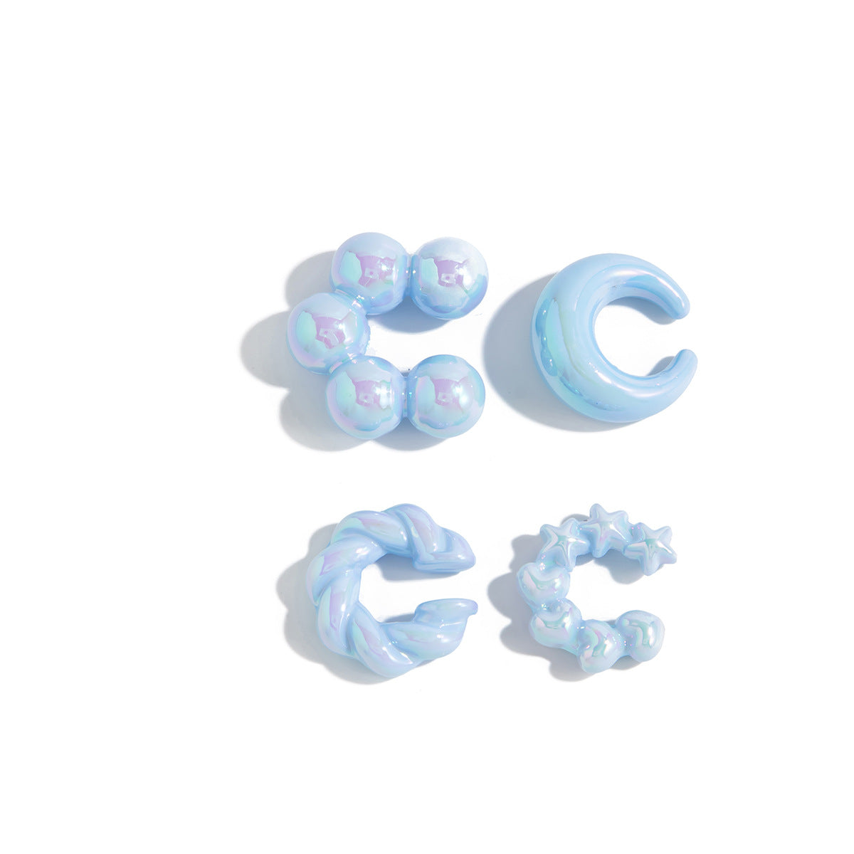 Planderful Vienna Verve No Piercing Clip On Ear Bone Earrings Set With Star Bead