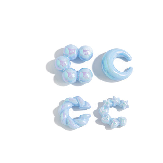 Planderful Vienna Verve No Piercing Clip On Ear Bone Earrings Set With Star Bead
