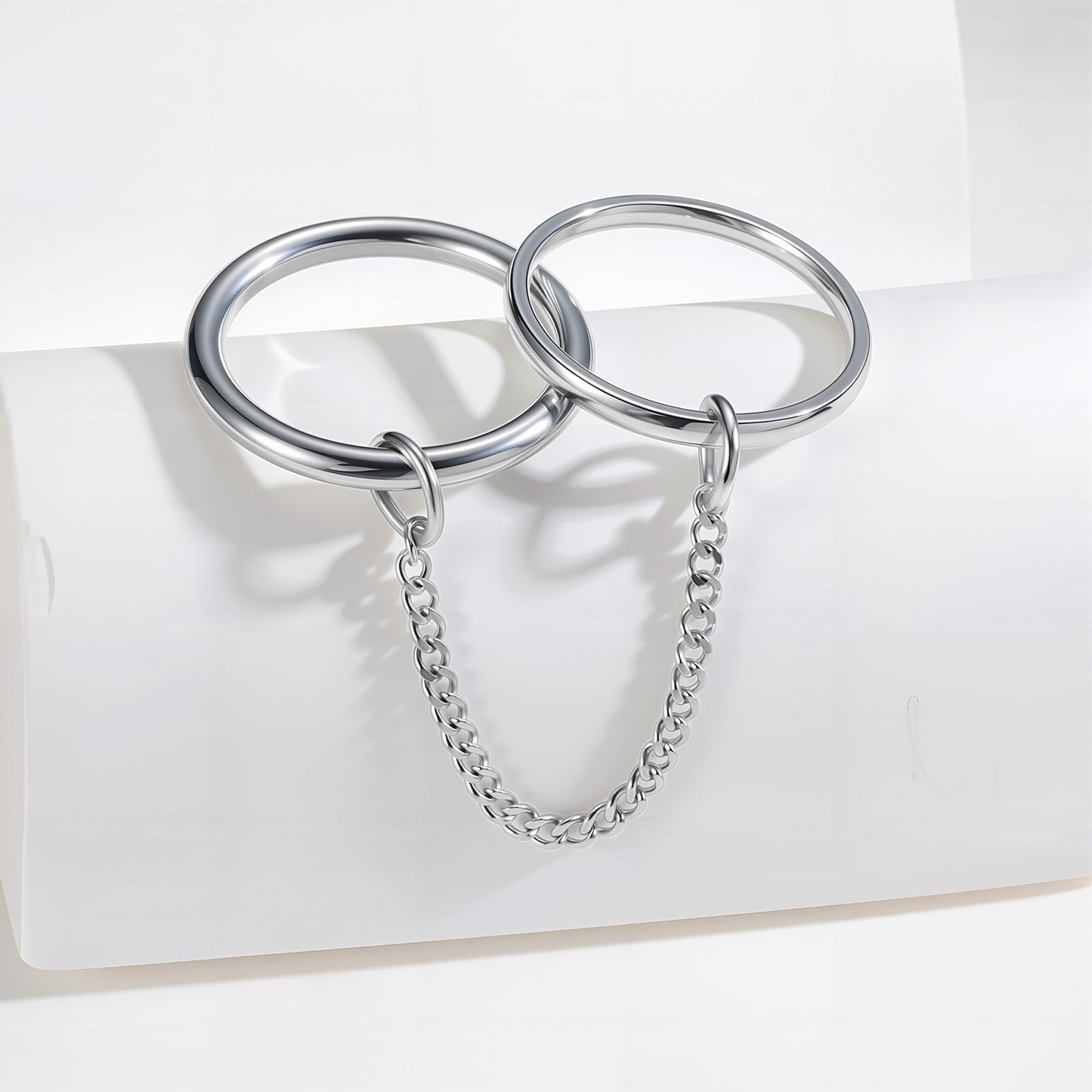 Planderful Titanium Steel Chain Stacked Ring For Men
