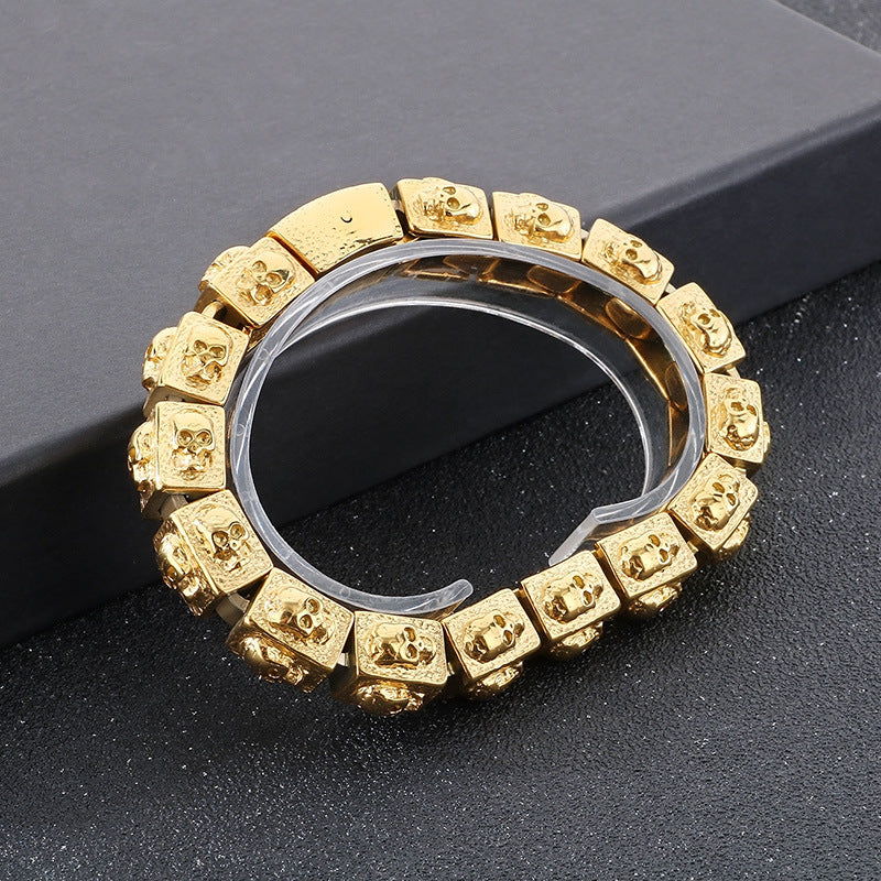 Planderful Skull Bracelet Titanium Steel For Men Retro