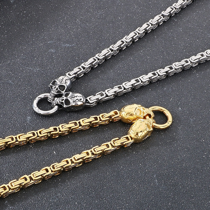 Planderful Titanium Steel Mens Ghost Skull Necklace Hip Hop