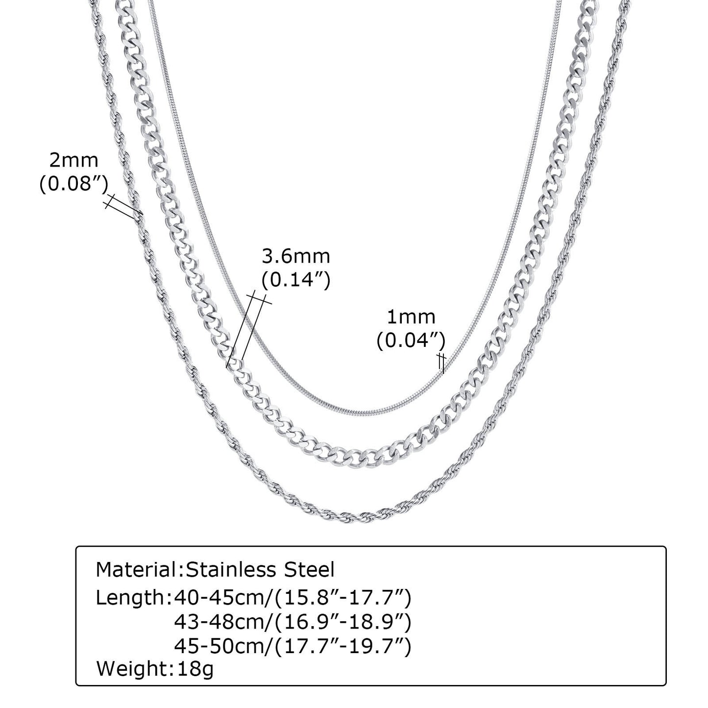 Stainless Steel Twist Chain Round Snake Chain Stacked Necklace Gold